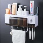 Multifunctional Wall-Mounted Toothbrush Holder with Automatic Toothpaste Dispenser