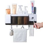 Multifunctional Wall-Mounted Toothbrush Holder with Automatic Toothpaste Dispenser