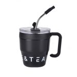 480ml Insulated Stainless Steel Coffee Mug with Straw