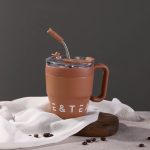 480ml Insulated Stainless Steel Coffee Mug with Straw