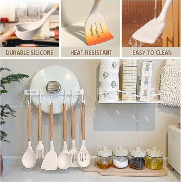 Comprehensive Silicone Kitchen Utensil and Knife Set with Holder