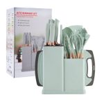 Comprehensive Silicone Kitchen Utensil and Knife Set with Holder