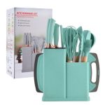 Comprehensive Silicone Kitchen Utensil and Knife Set with Holder