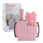 Comprehensive Silicone Kitchen Utensil and Knife Set with Holder