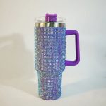 40 oz Rhinestone Studded Insulated Tumbler with Handle