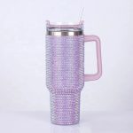 40 oz Rhinestone Studded Insulated Tumbler with Handle