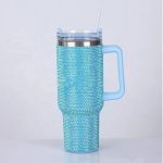 40 oz Rhinestone Studded Insulated Tumbler with Handle