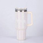 40 oz Rhinestone Studded Insulated Tumbler with Handle