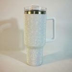 40 oz Rhinestone Studded Insulated Tumbler with Handle