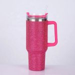 40 oz Rhinestone Studded Insulated Tumbler with Handle