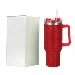 40 oz Rhinestone Studded Insulated Tumbler with Handle