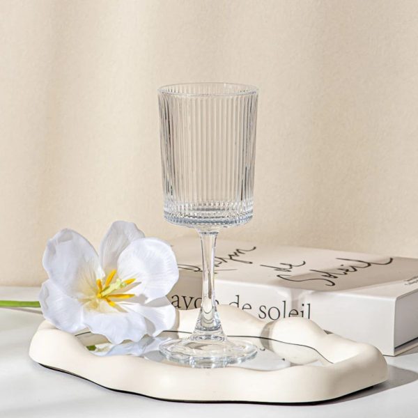Sunyo Ribbed Fluted Wine Glasses