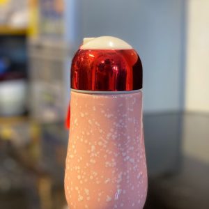 Pink Ceramic Flask with Cherry Blossom Design