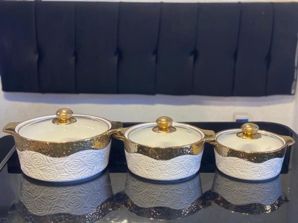 3-Piece Luxury Ceramic Serving Dish Set