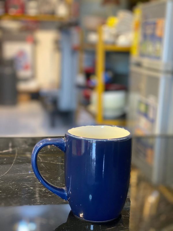 2-Piece Blue Ceramic Bowl and Mug Set