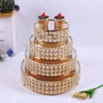 4 Pcs Riser / Gold Tiered Cake Stand Set