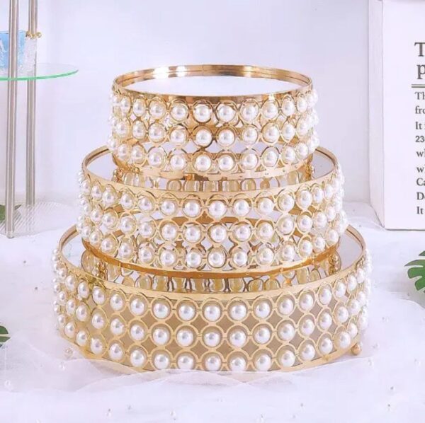 4 Pcs Riser / Gold Tiered Cake Stand Set