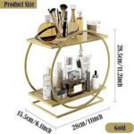 Cosmetic Rack (2-Tier Gold Makeup and Perfume Organizer)