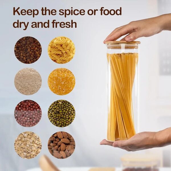 3pcs Glass Storage Canister (Airtight Bamboo Lid)