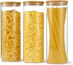3pcs Glass Storage Canister (Airtight Bamboo Lid)