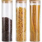 3pcs Glass Storage Canister (Airtight Bamboo Lid)