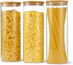 3pcs Glass Storage Canister (Airtight Bamboo Lid)