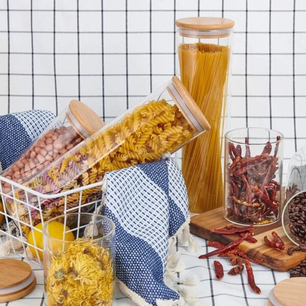 3pcs Glass Storage Canister (Airtight Bamboo Lid)