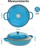 4 Quart Cast Iron (Enameled Casserole Skillet/Braiser)