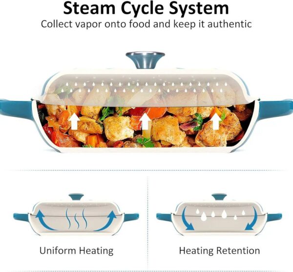 4 Quart Cast Iron (Enameled Casserole Skillet/Braiser)