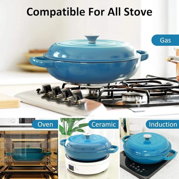 4 Quart Cast Iron (Enameled Casserole Skillet/Braiser)
