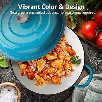 4 Quart Cast Iron (Enameled Casserole Skillet/Braiser)