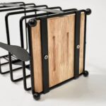 Cutlery Holder (Metal Wire Kitchen Utensil Crock with Wooden Base)