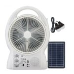 Rechargeable Fan with LED Light: GD-8029 Solar Electric Emergency Fan