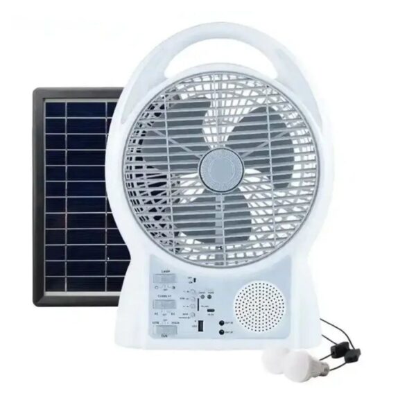Rechargeable Fan with LED Light: GD-8029 Solar Electric Emergency Fan