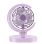Rechargeable Fan with Light (Half-Moon Design, 4-Speed)