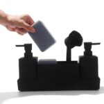 Kitchen Sponge Set / Sink Organizer with Dual Soap Dispensers