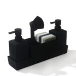 Kitchen Sponge Set / Sink Organizer with Dual Soap Dispensers