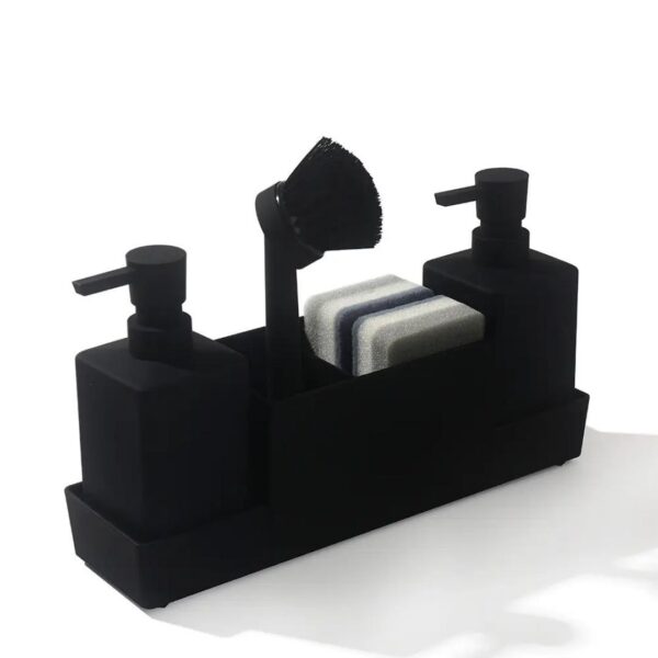 Kitchen Sponge Set / Sink Organizer with Dual Soap Dispensers