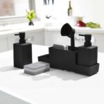 Kitchen Sponge Set / Sink Organizer with Dual Soap Dispensers