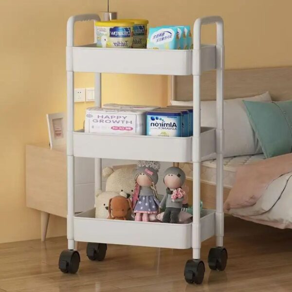 3 Layer Plastic Storage Rack (3-Tier Rolling Cart)