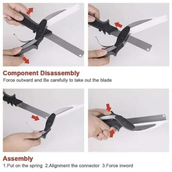 Food Cutter Chopper / Clever Stainless Steel Knife with Cutting Board Built-in