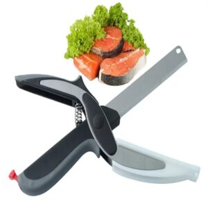Food Cutter Chopper / Clever Stainless Steel Knife with Cutting Board Built-in