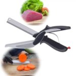 Food Cutter Chopper / Clever Stainless Steel Knife with Cutting Board Built-in