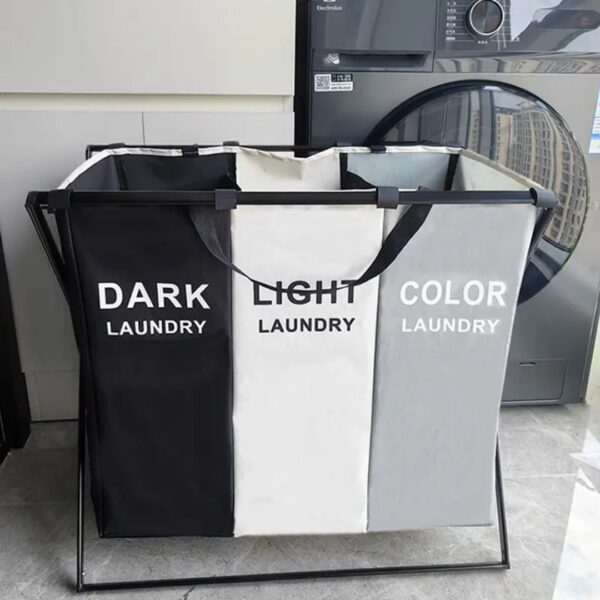 Foldable Laundry Bag (3-Section Sorting Hamper)