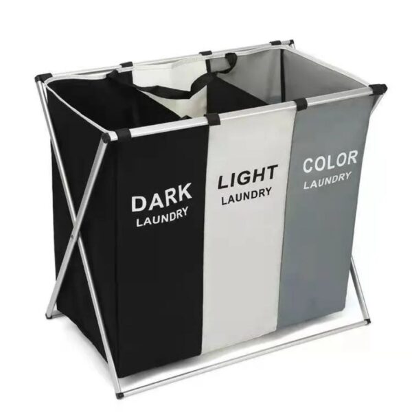Foldable Laundry Bag (3-Section Sorting Hamper)