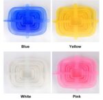 Silicon Food Cover / Longzon 6-Pack Rectangular Silicone Stretch Lids