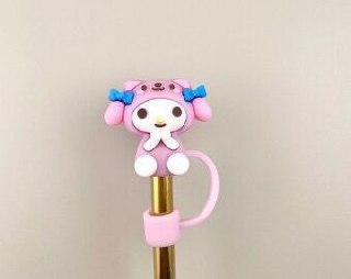 Silicone Straw Cover (Flower Design, 0.39 in Diameter)