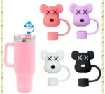 Silicone Straw Cover (Flower Design, 0.39 in Diameter)