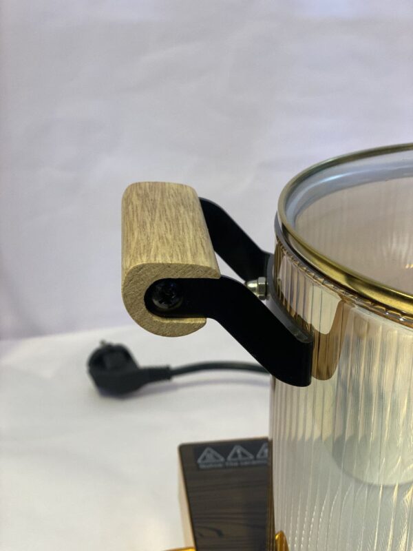 5.5 Liters Borosilicate Glass Cooking Pot with Wooden Handles