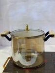 5.5 Liters Borosilicate Glass Cooking Pot with Wooden Handles